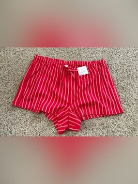 NWT Auden Red and White Striped Women’s Lounge Shorts